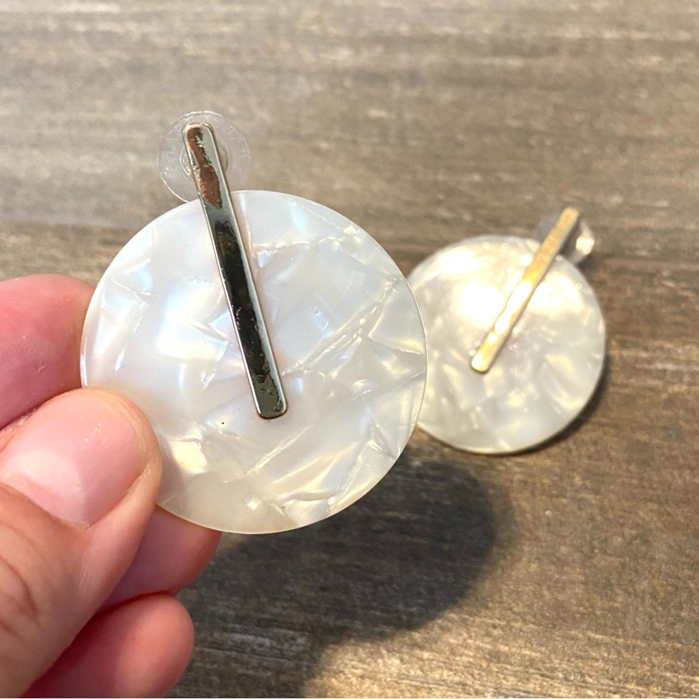 BaubleBar White Abalone Earrings - Picture 2 of 3